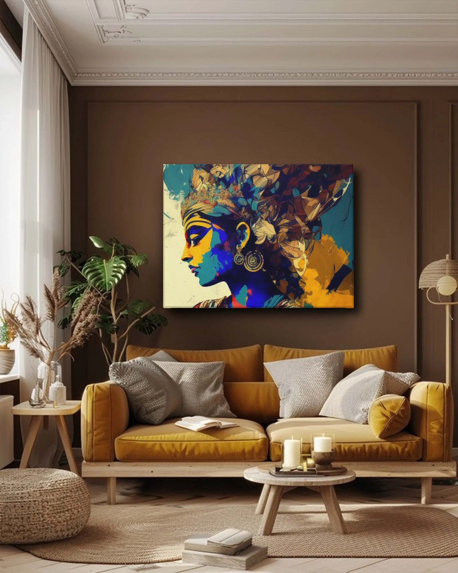 Krishna's Ethereal Aura modern canvas art
