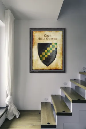 Kron Hills Gnomes Heraldry of Greyhawk Anna Meyer Cartography Canvas Art Print