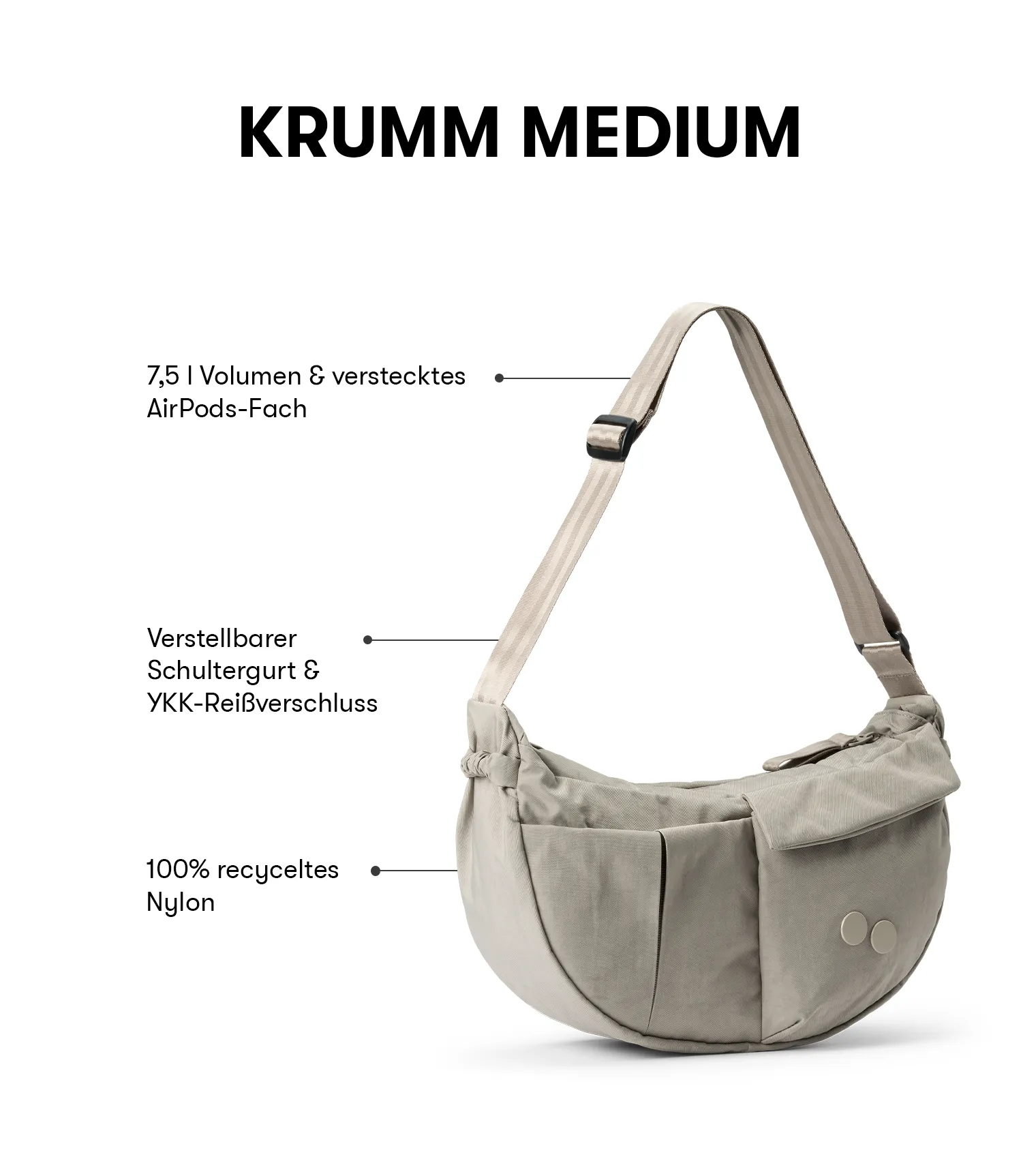 Krumm Medium - Crinkle Taupe