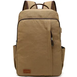 Large Canvas Backpack With Usb Charging