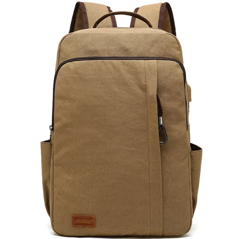 Large Canvas Backpack With Usb Charging