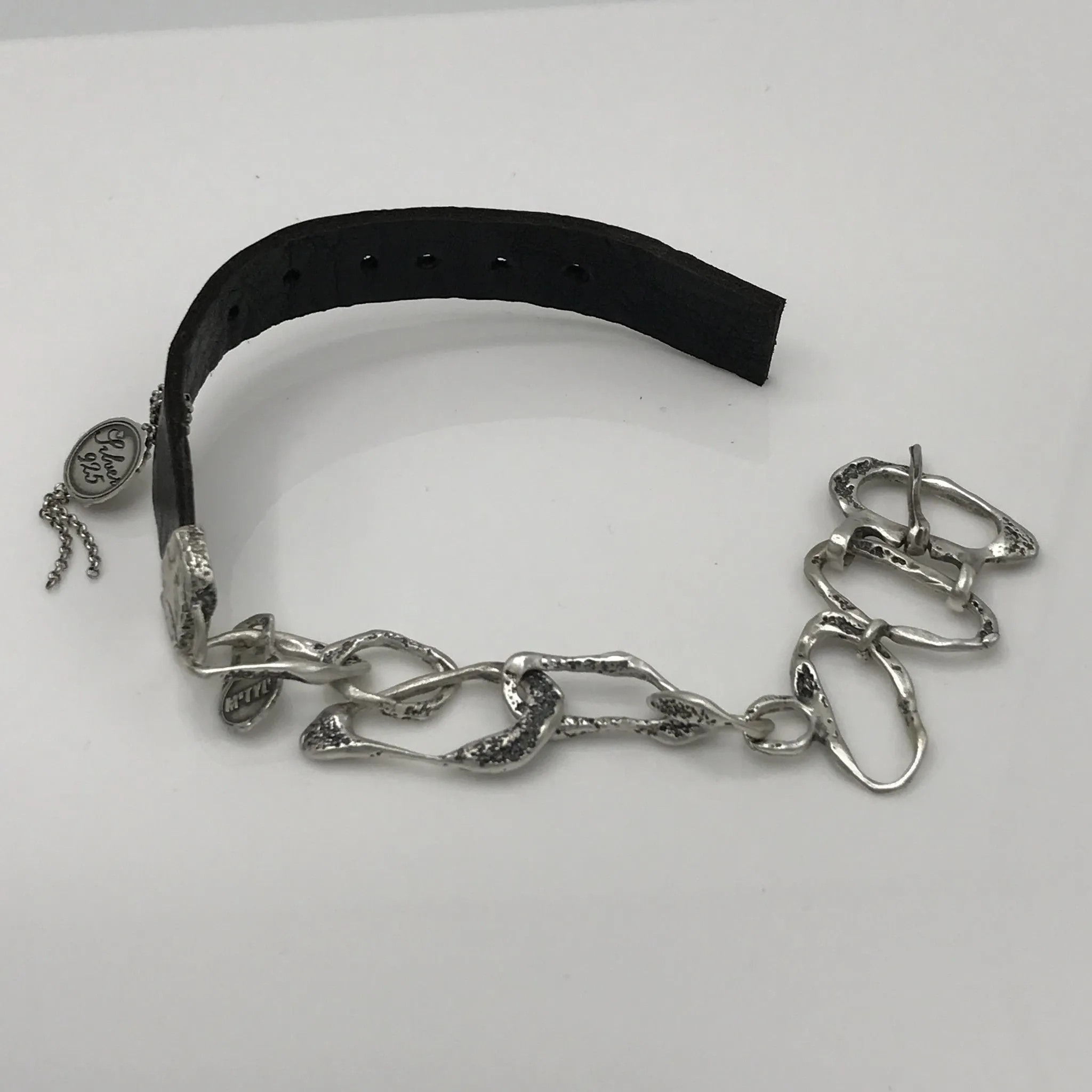 Leather & Silver Bracelet