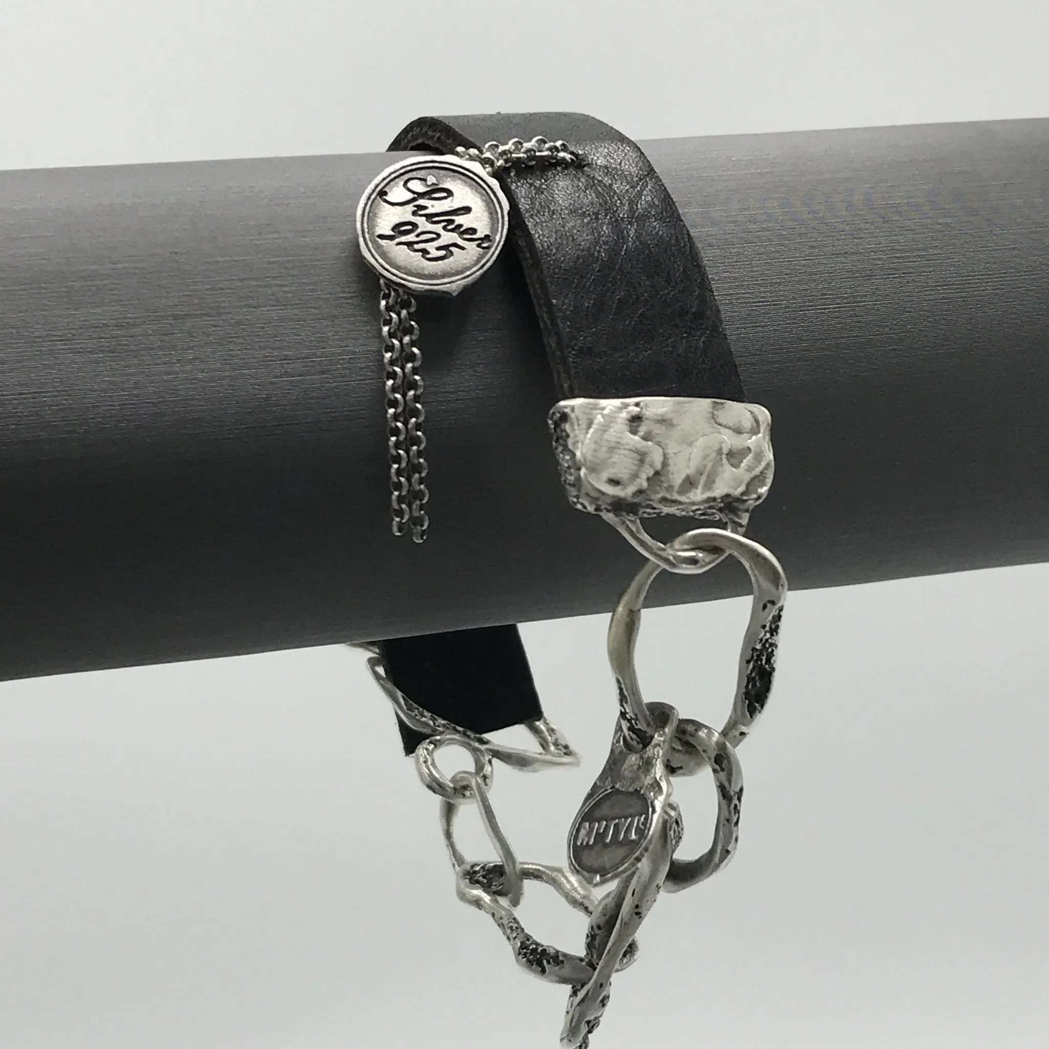 Leather & Silver Bracelet