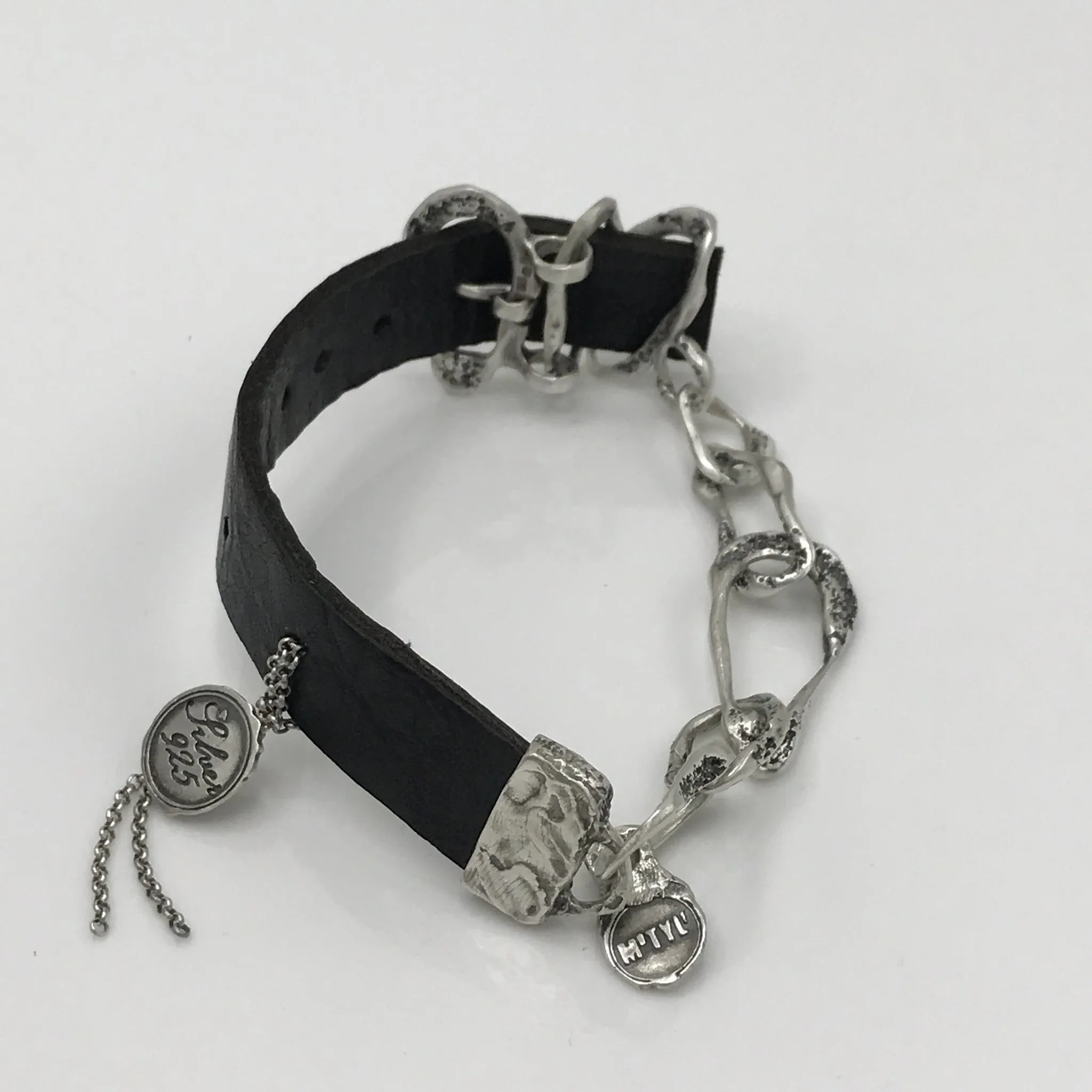 Leather & Silver Bracelet