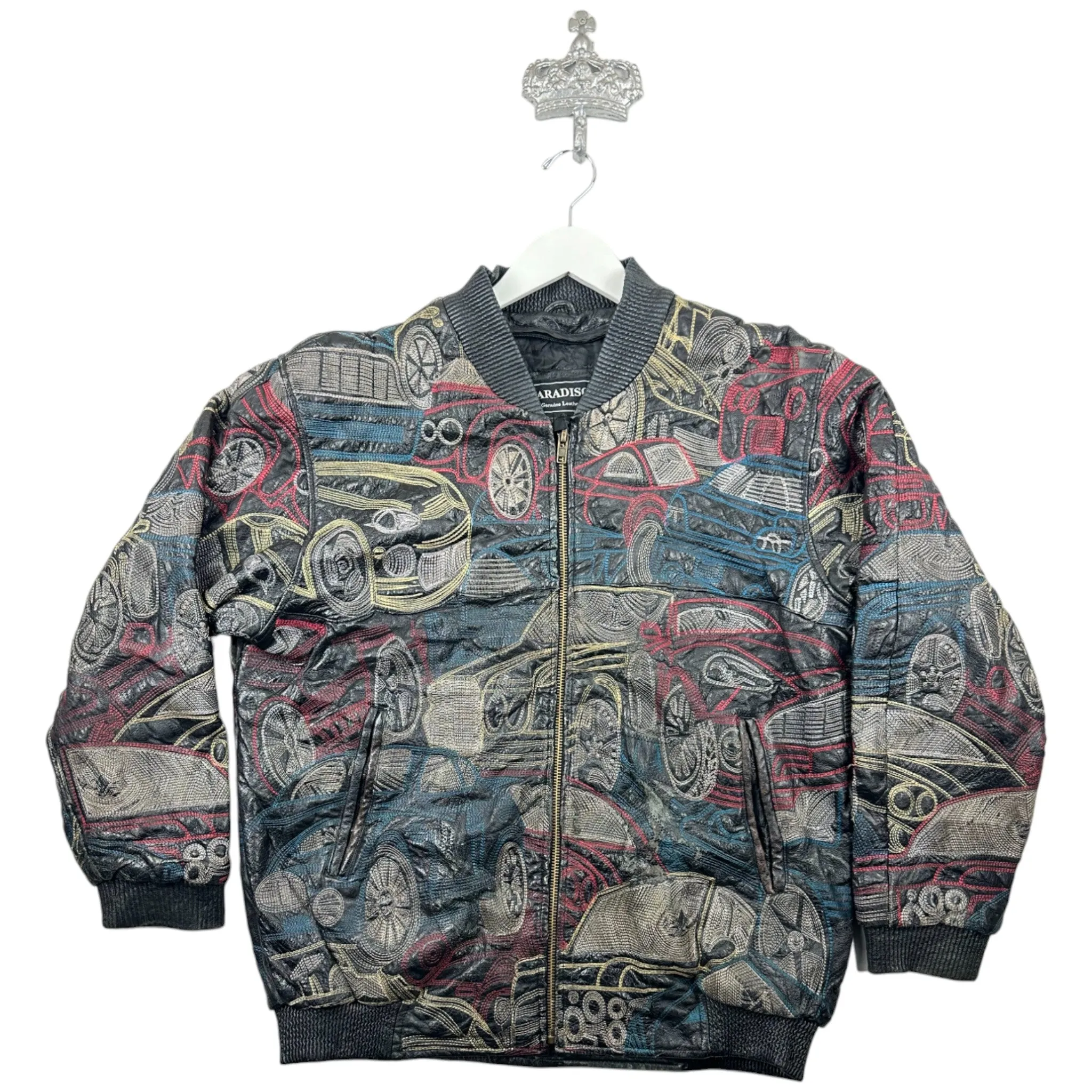LEATHER CARS "FULL PRINT" JACKET - (L)