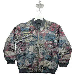 LEATHER CARS "FULL PRINT" JACKET - (L)