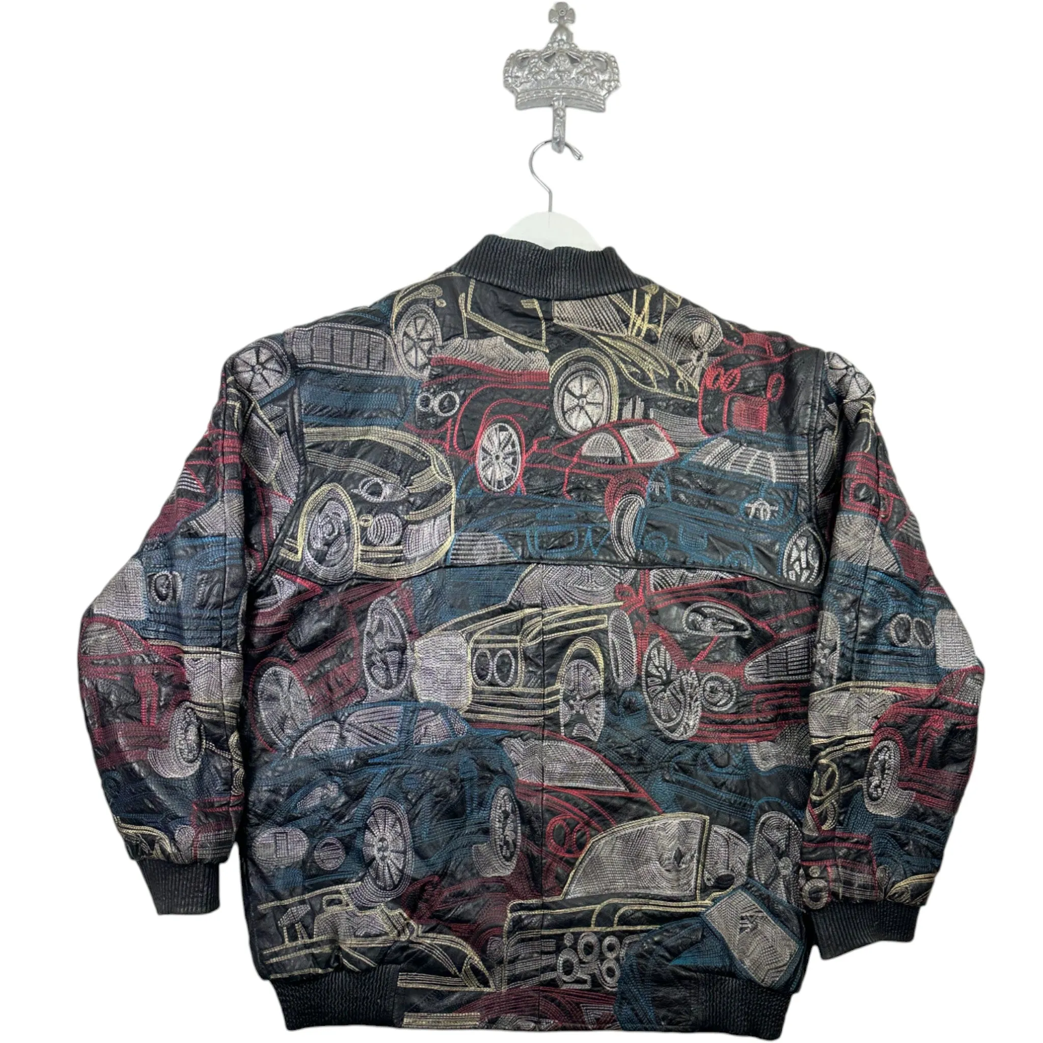 LEATHER CARS "FULL PRINT" JACKET - (L)