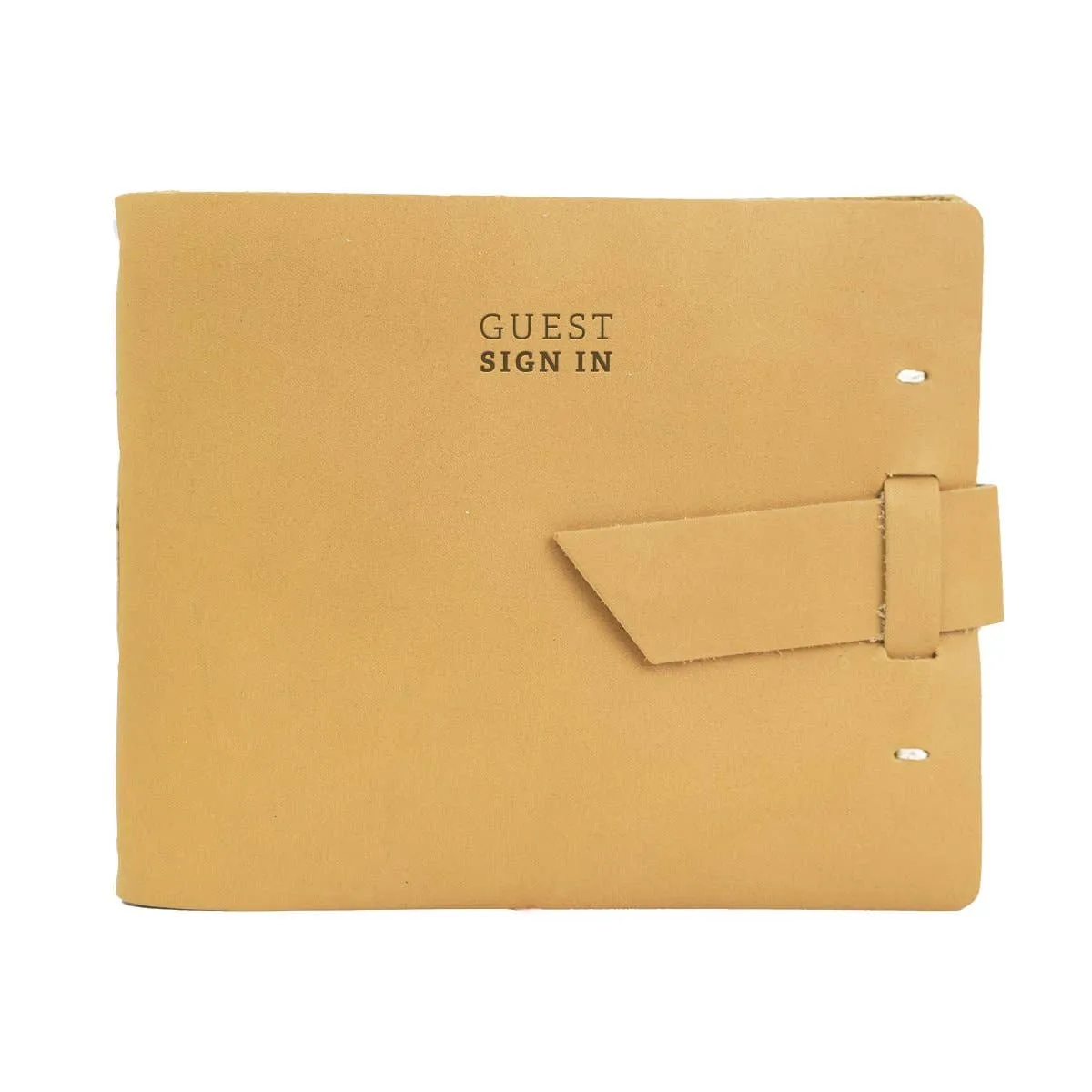 Leather Guest Book Buckskin