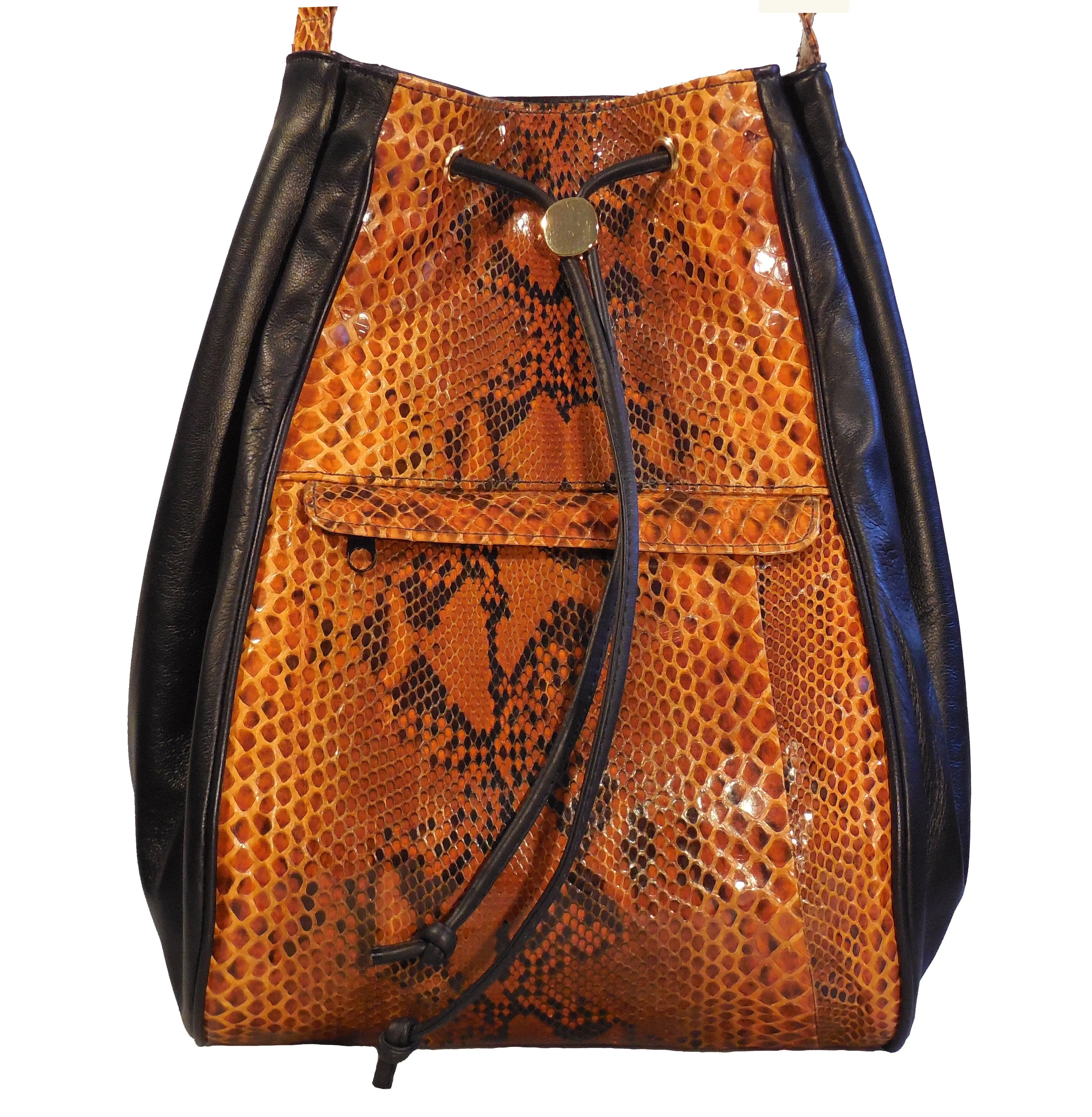 Leather Python Snake Skin & Italian Leather Handbag