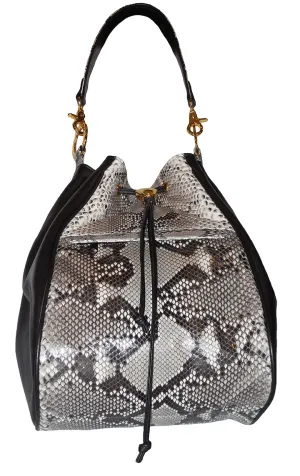 Leather Python Snake Skin & Italian Leather Handbag
