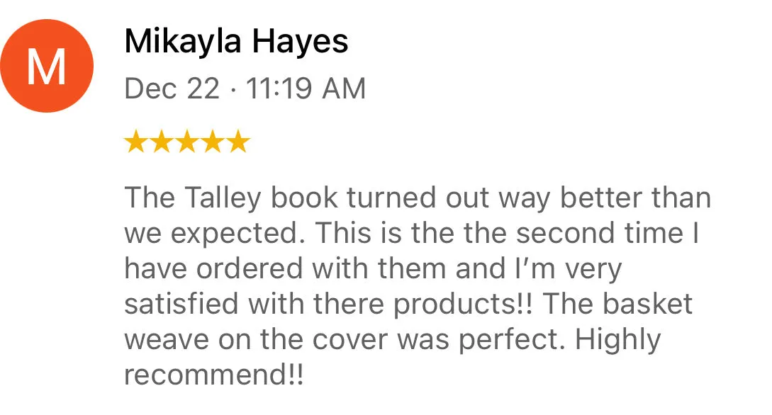 Leather Tally Book - Custom Handmade