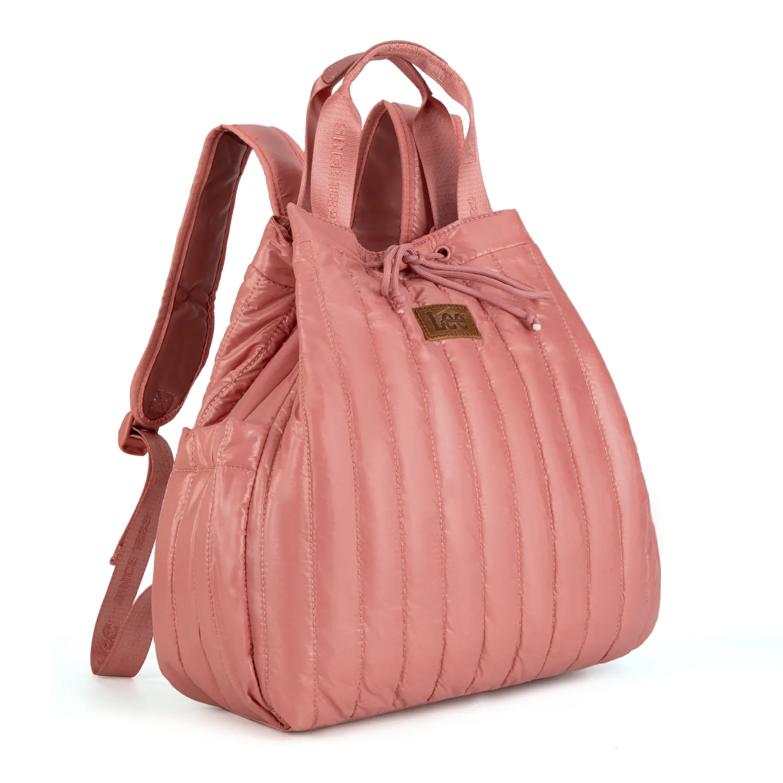 LEE49-002  LEE Quilted Puffer Drawstring Backpack