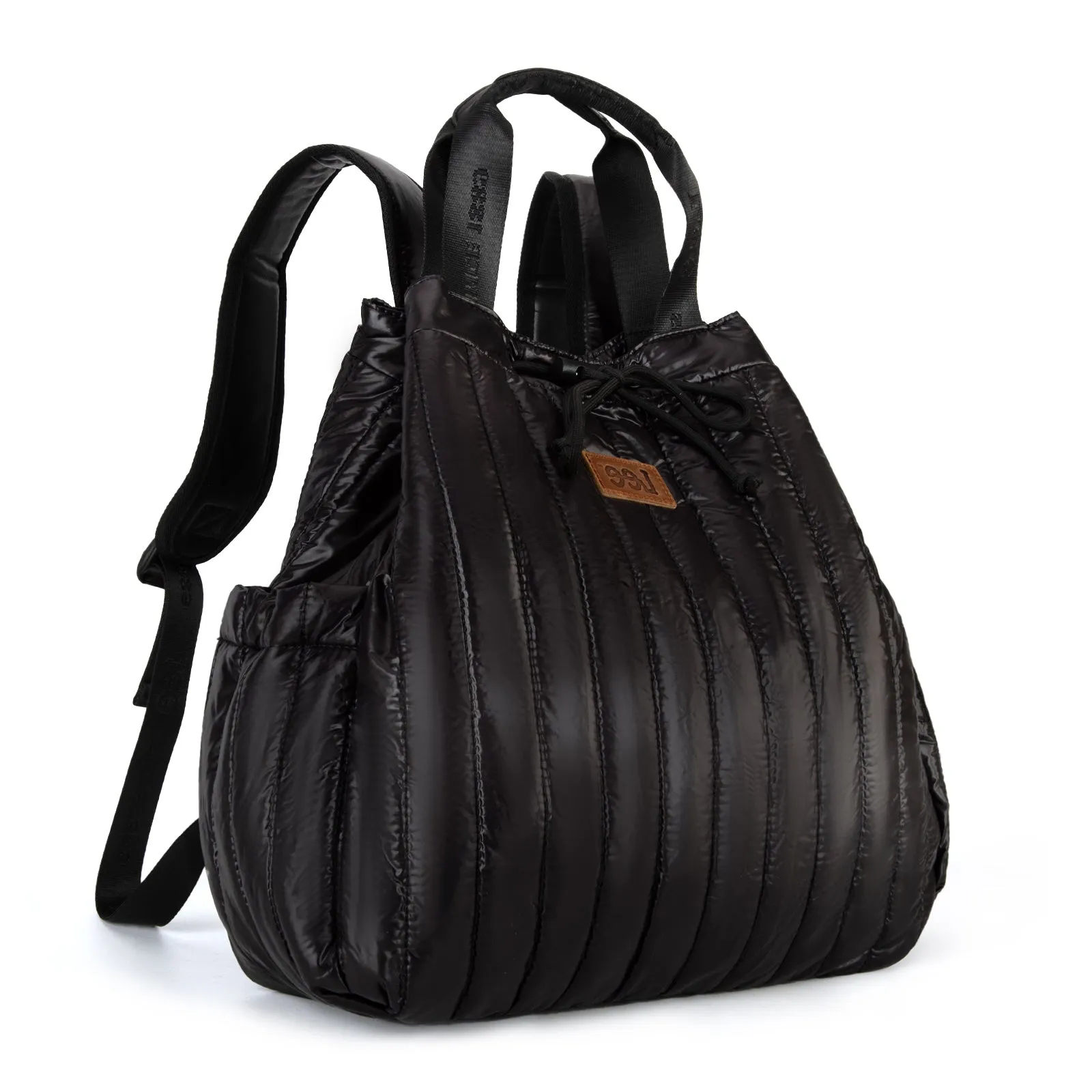 LEE49-002  LEE Quilted Puffer Drawstring Backpack