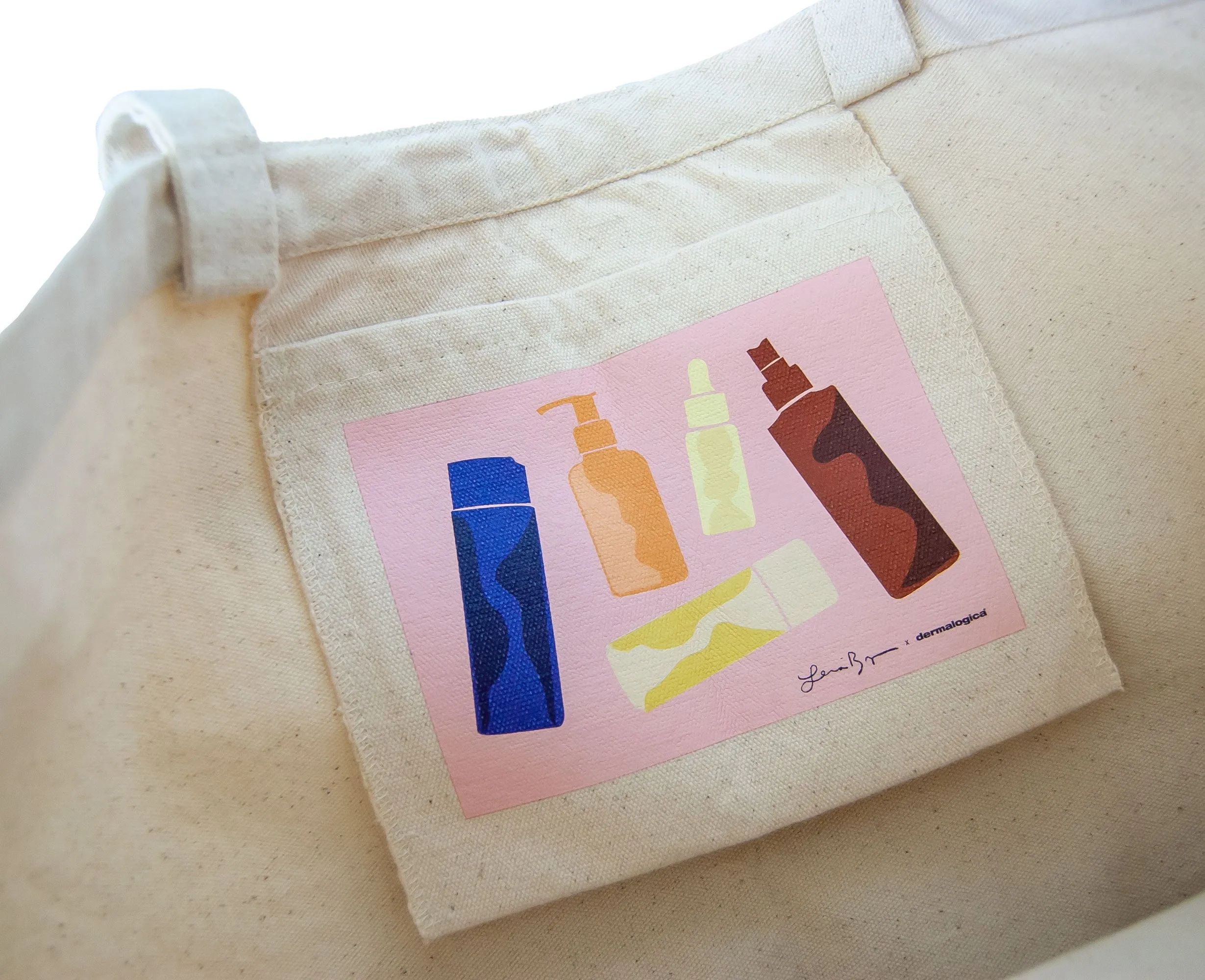 leia bryans x dermalogica tote bag