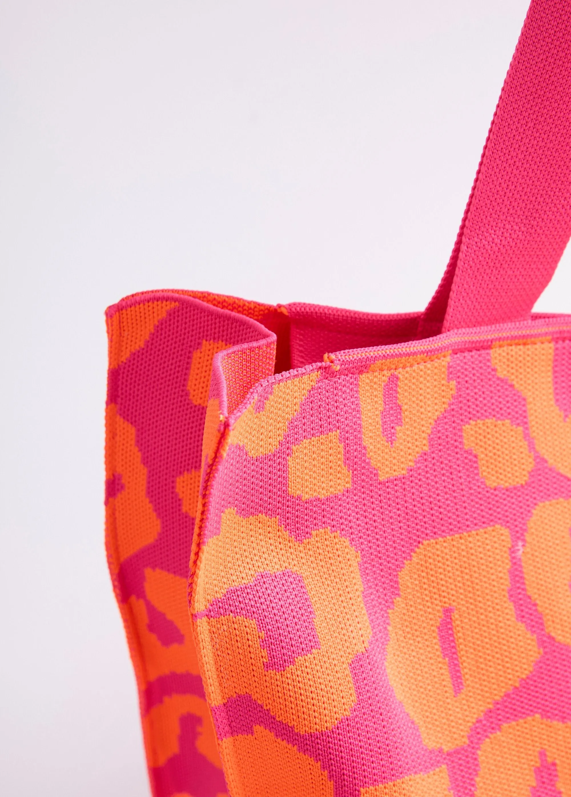 Leopard print mesh tote bag