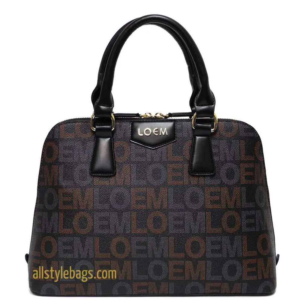 LOEM signature Print trapezoid shoulder Bag handbag black golden brand