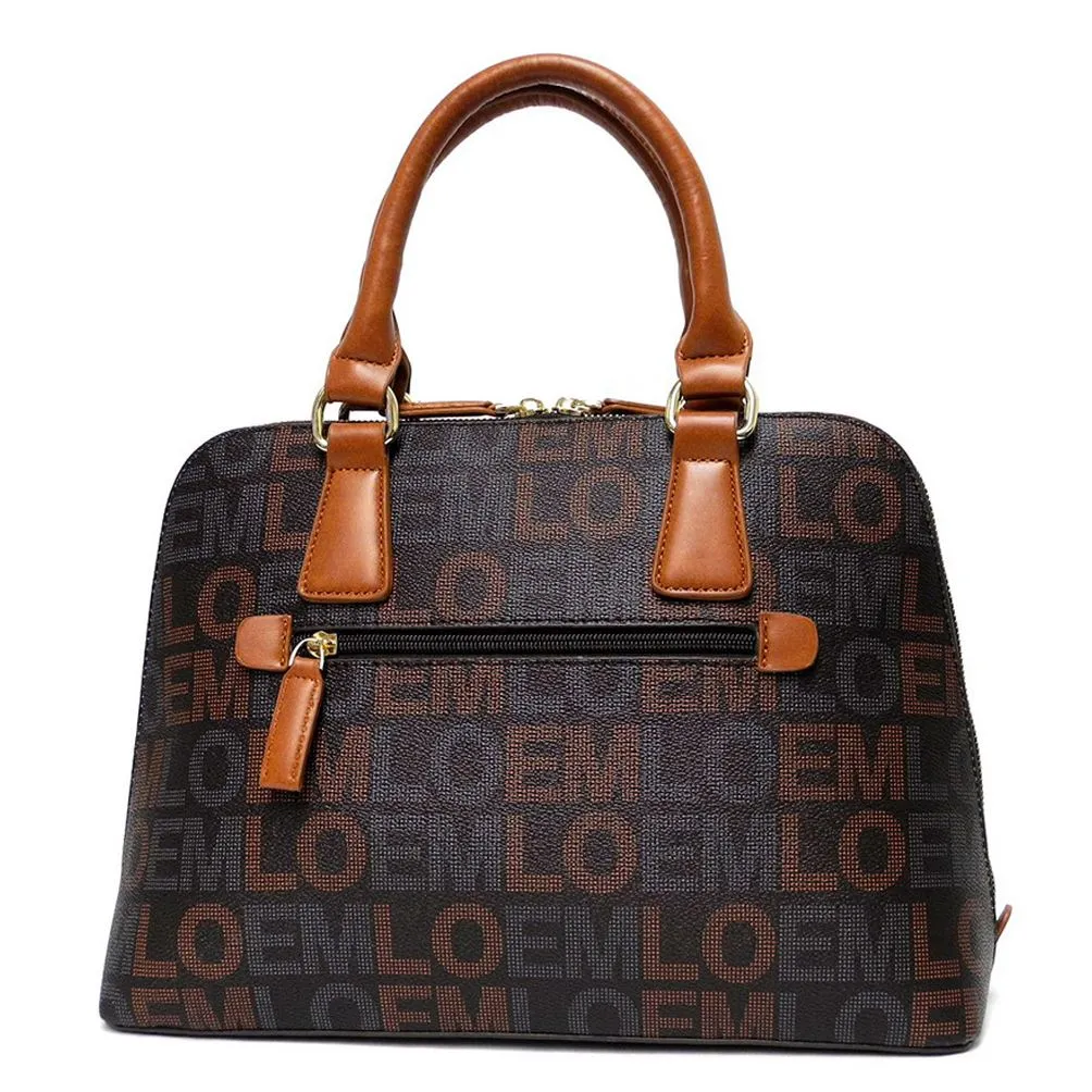 LOEM signature Print trapezoid shoulder Bag handbag black golden brand