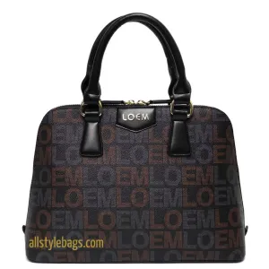 LOEM signature Print trapezoid shoulder Bag handbag black golden brand