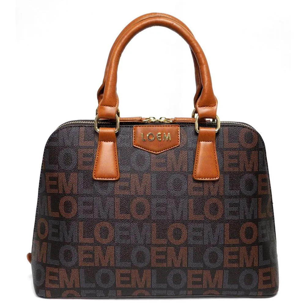 LOEM signature Print trapezoid shoulder Bag handbag black golden brand