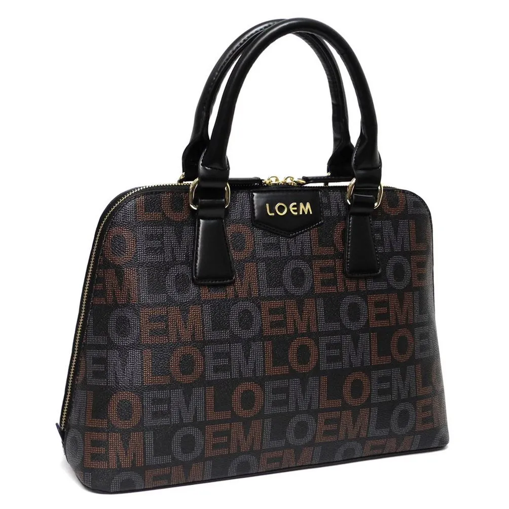 LOEM signature Print trapezoid shoulder Bag handbag black golden brand