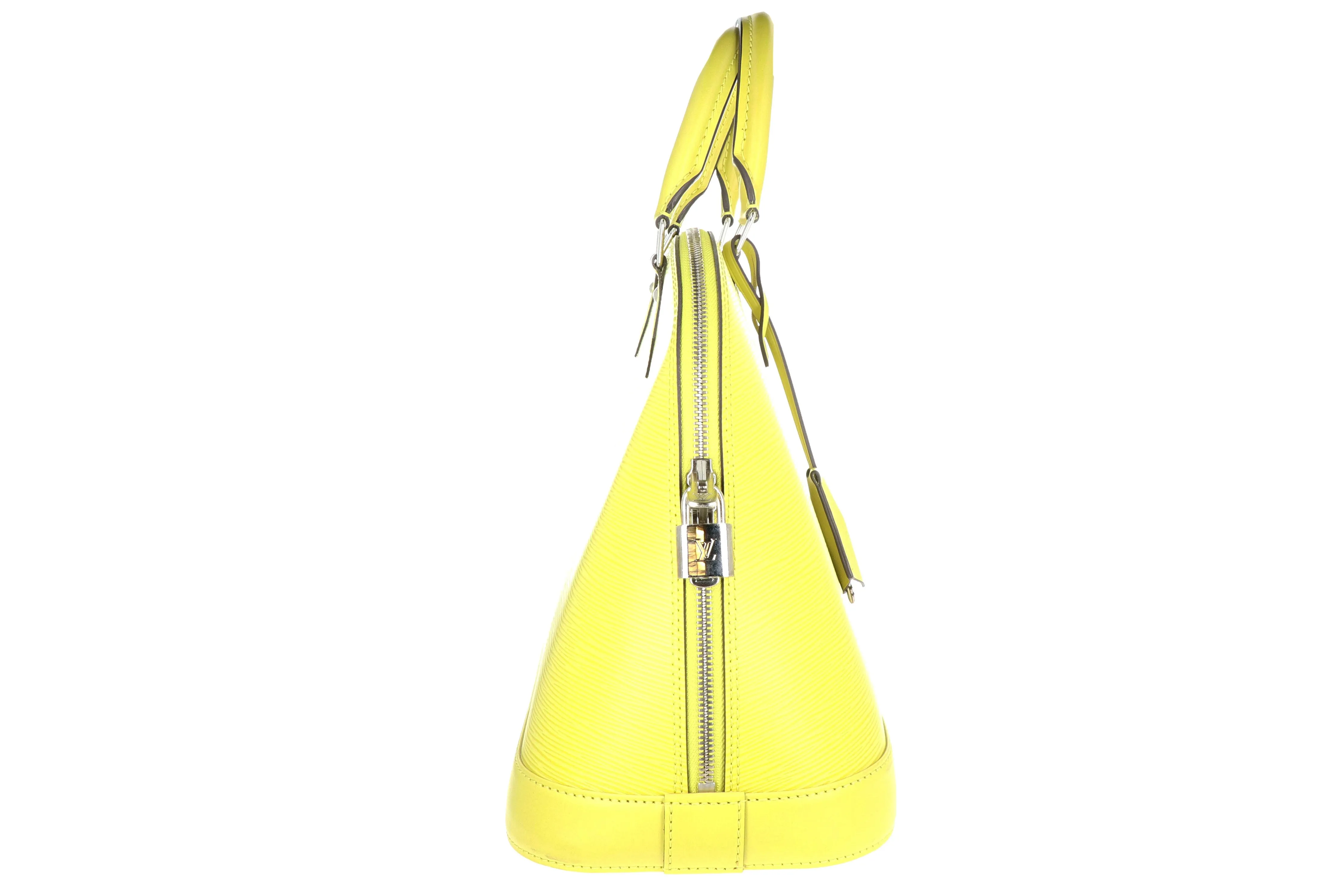 Louis Vuitton Alma PM Classic Epi Neon Yellow Tote