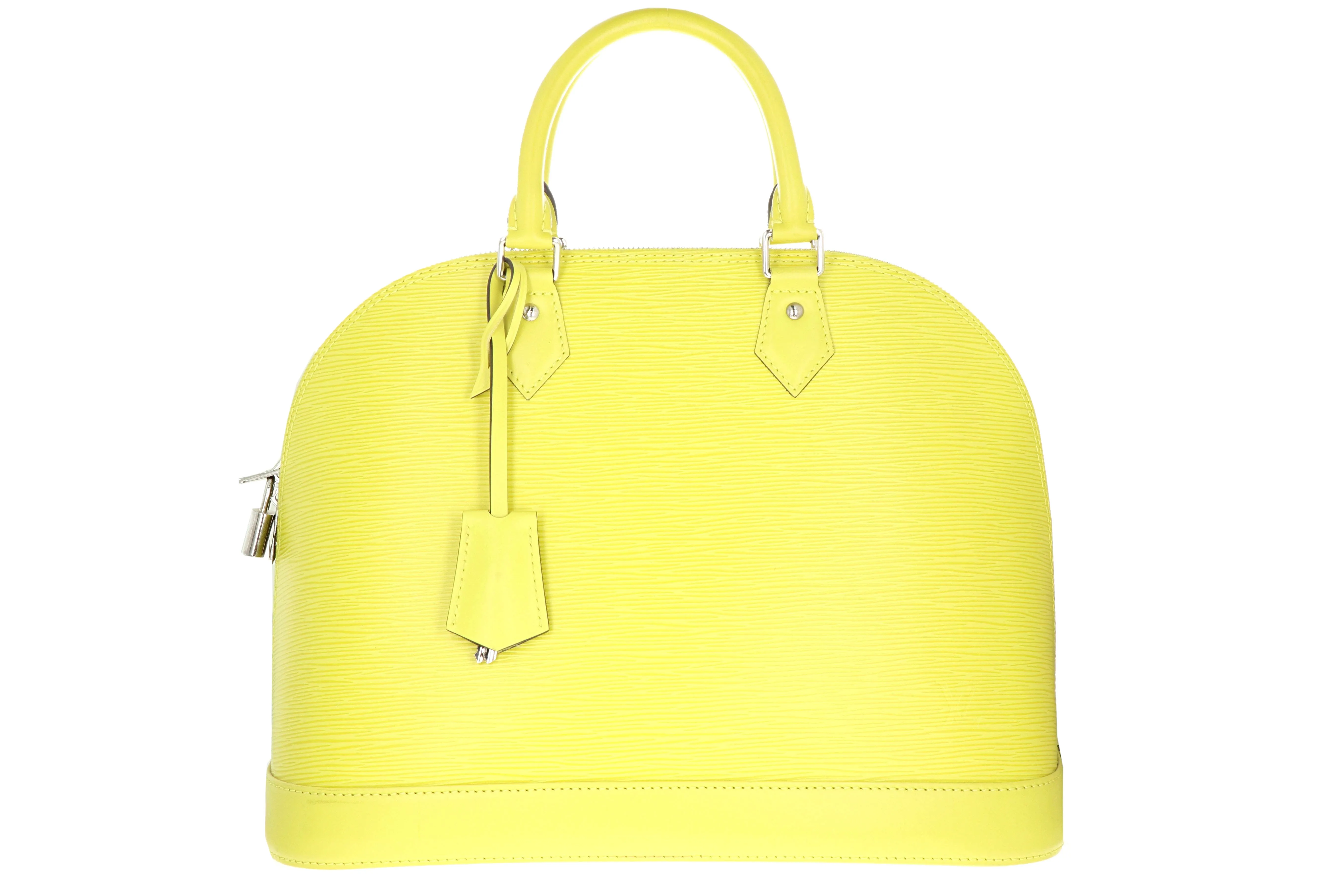 Louis Vuitton Alma PM Classic Epi Neon Yellow Tote