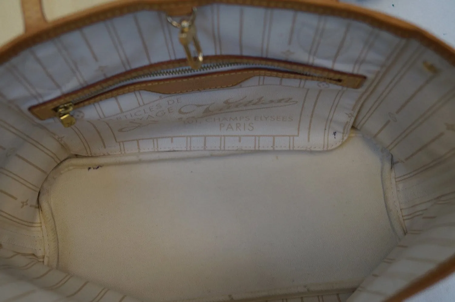 LOUIS VUITTON Damier Azur Neverfull PM Tote Bag