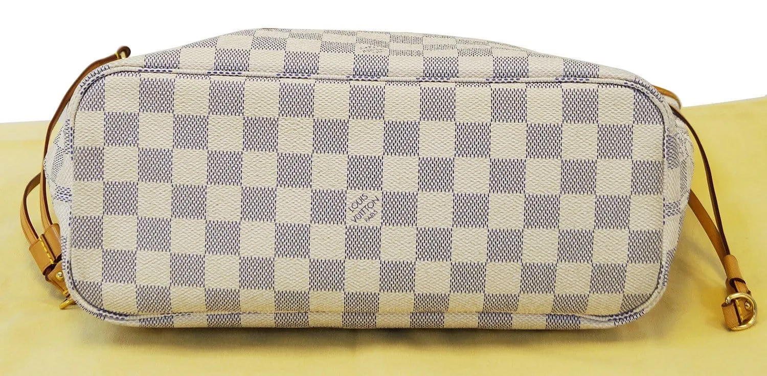 LOUIS VUITTON Damier Azur Neverfull PM Tote Bag