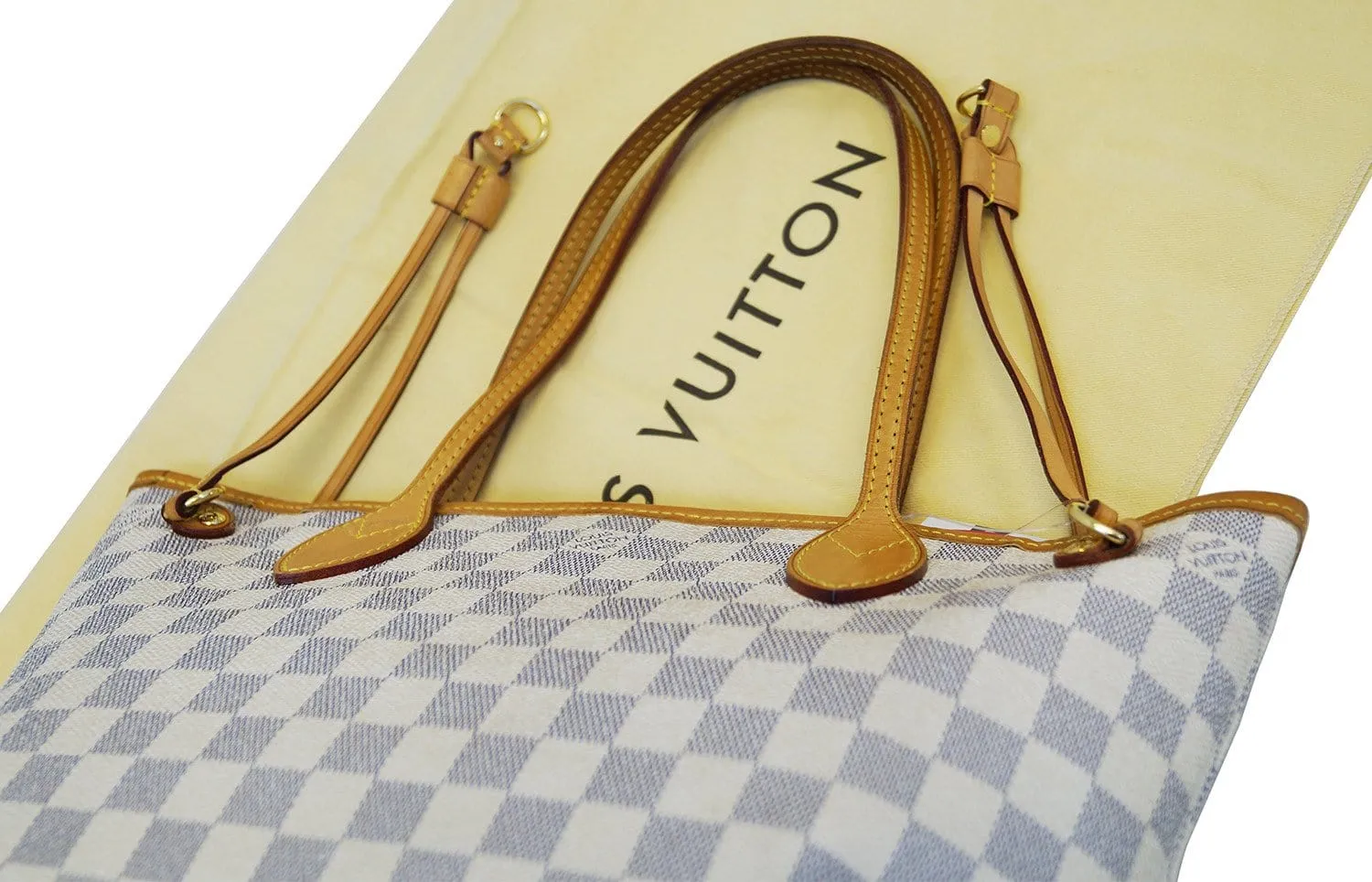 LOUIS VUITTON Damier Azur Neverfull PM Tote Bag