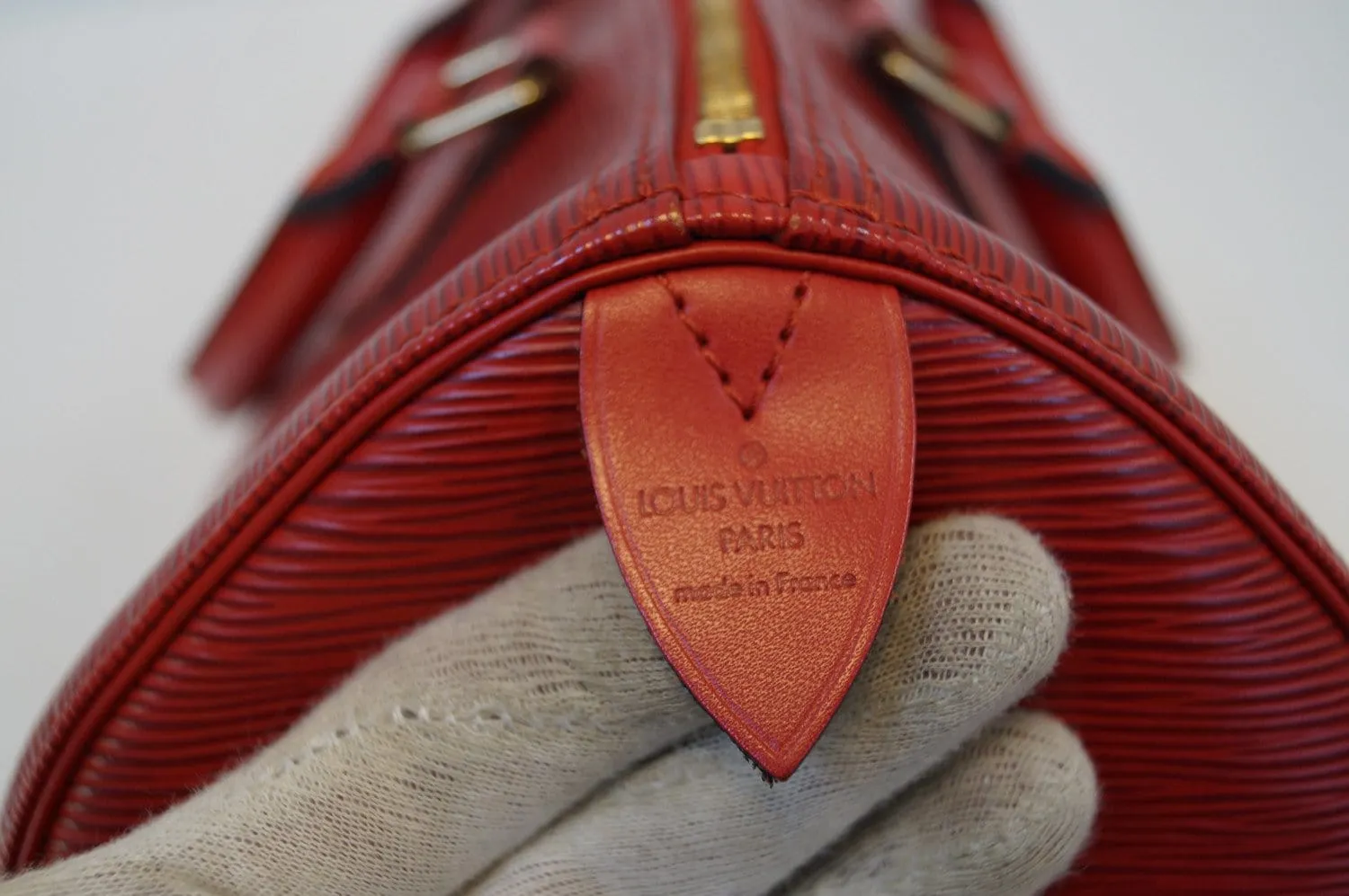 LOUIS VUITTON Epi Leather Red Speedy 30 Bag