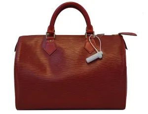 LOUIS VUITTON Epi Leather Red Speedy 30 Bag