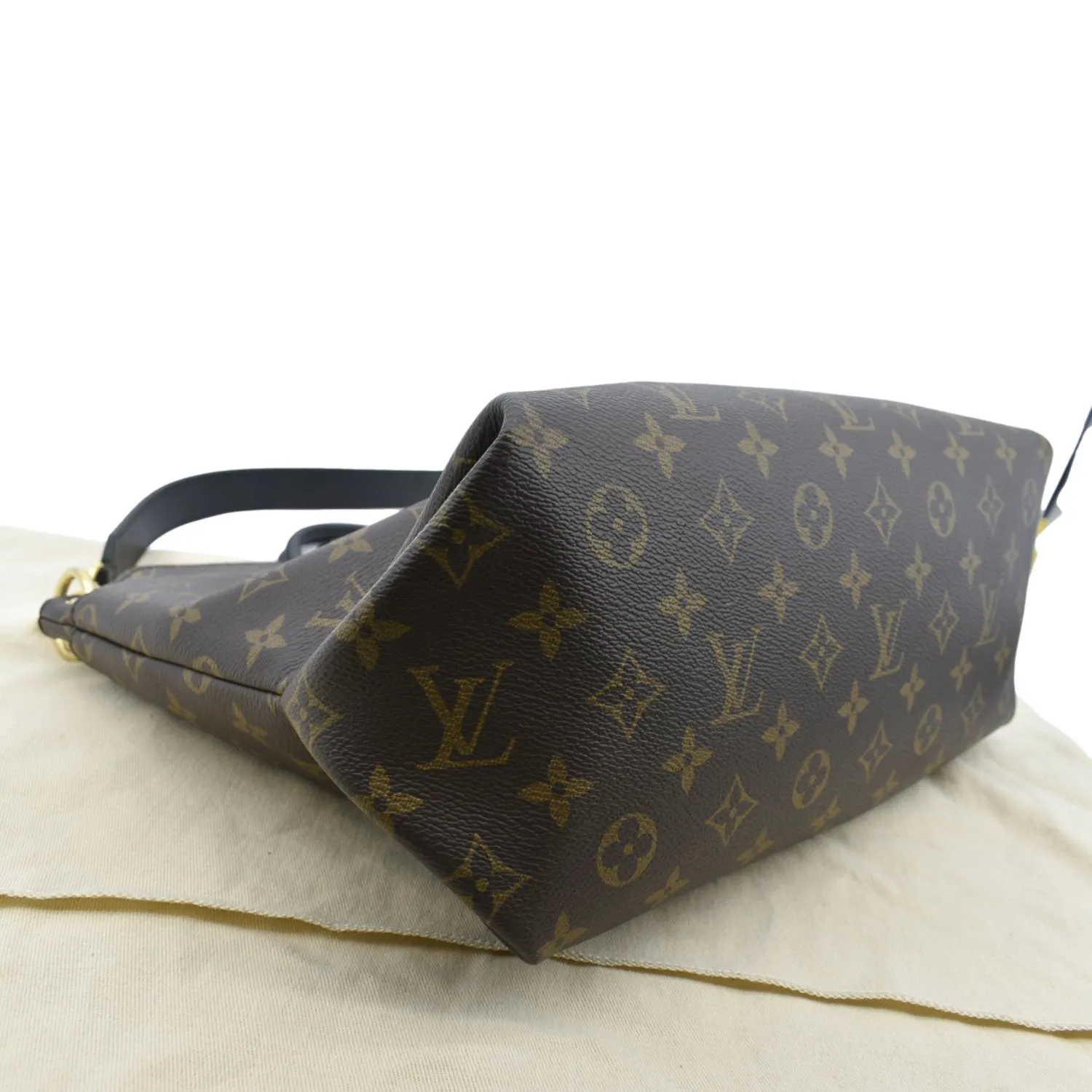 LOUIS VUITTON Flower Zipped MM Monogram Canvas Tote Bag Noir