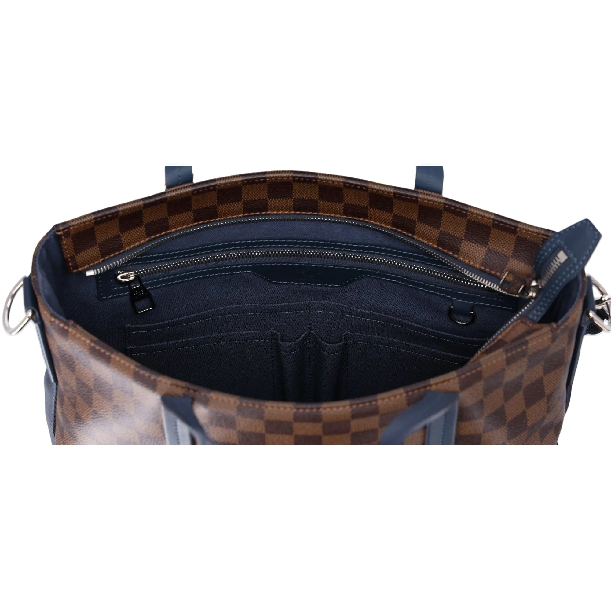 Louis Vuitton Herald Damier Ebene Tote Bag N41255 Blue Canvas