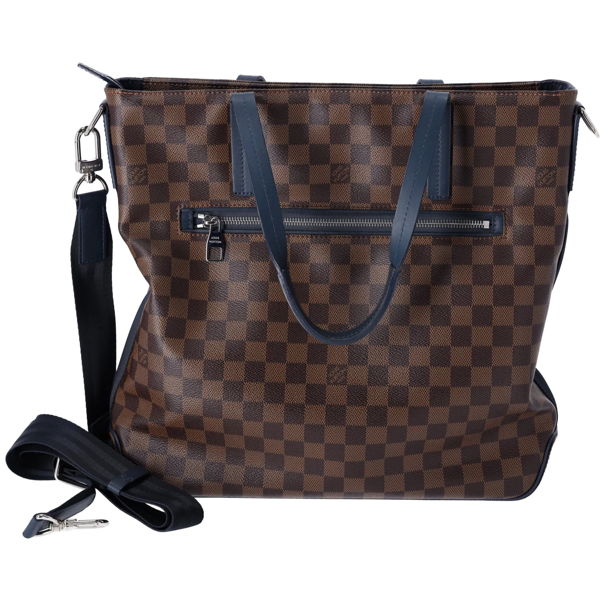 Louis Vuitton Herald Damier Ebene Tote Bag N41255 Blue Canvas