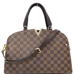 LOUIS VUITTON Kensington Bowling Damier Ebene Shoulder Bag Brown