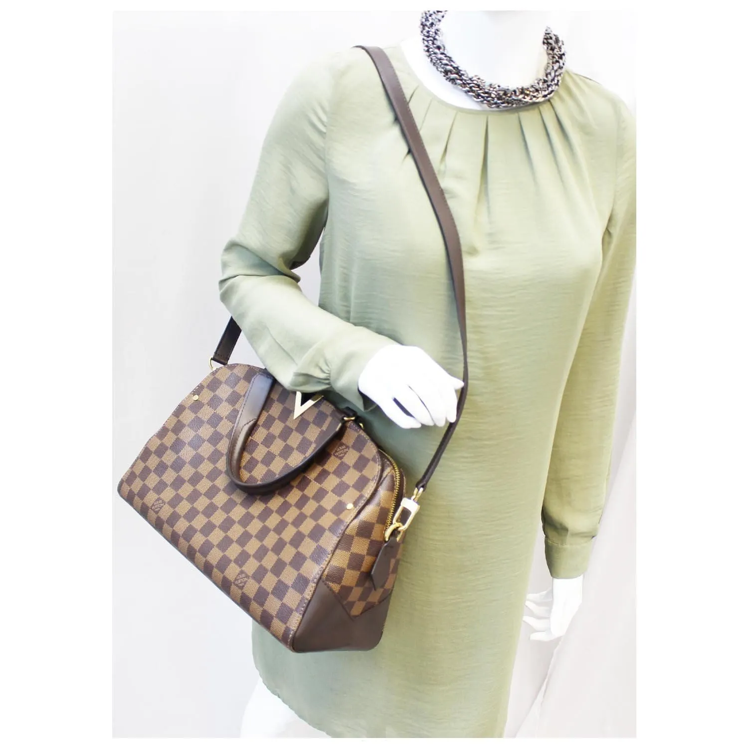 LOUIS VUITTON Kensington Bowling Damier Ebene Shoulder Handbag - Last Call