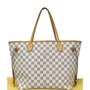 LOUIS VUITTON Neverfull MM Damier Azur Tote Shoulder Bag