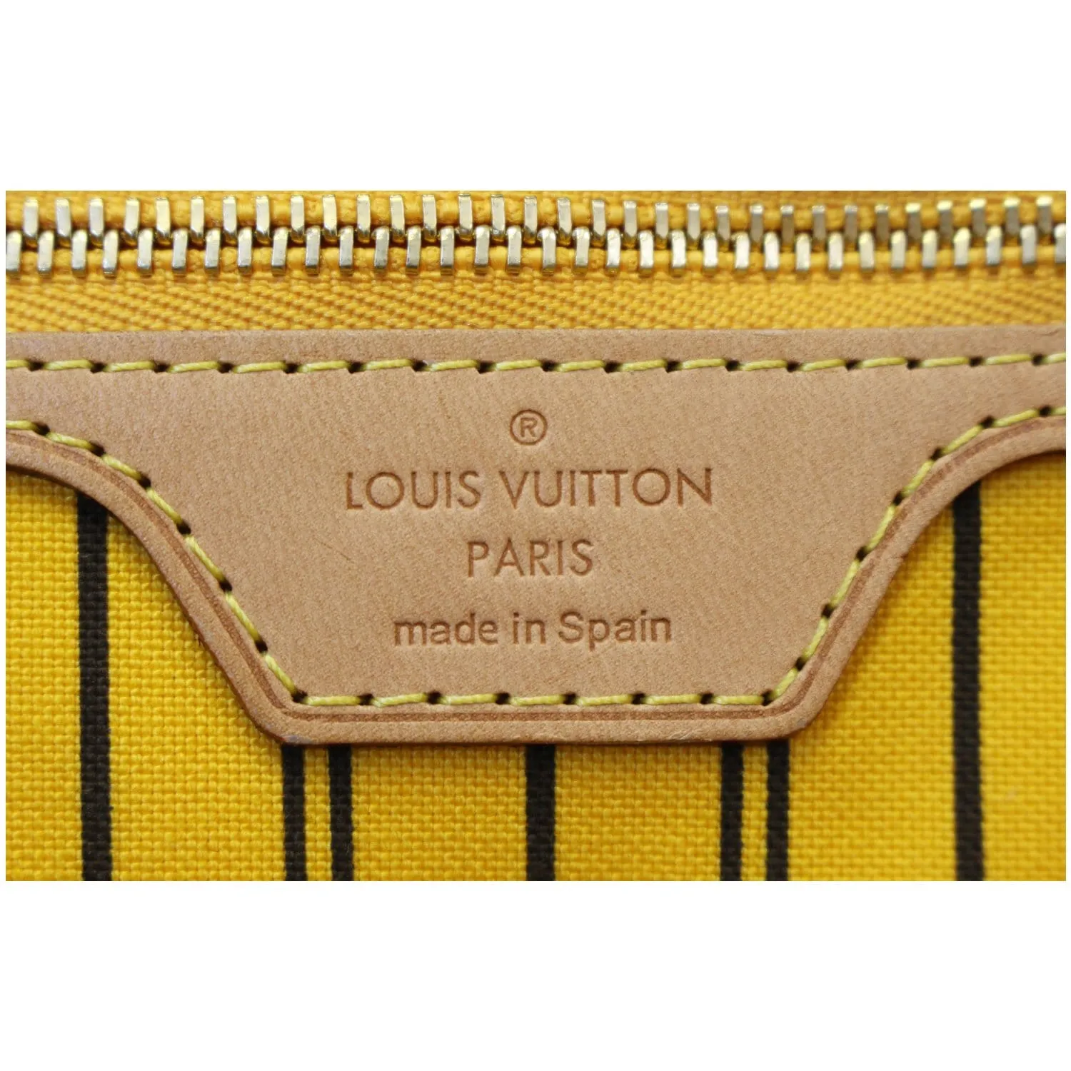 LOUIS VUITTON Neverfull MM Monogram Canvas Tote Bag Brown/Yellow