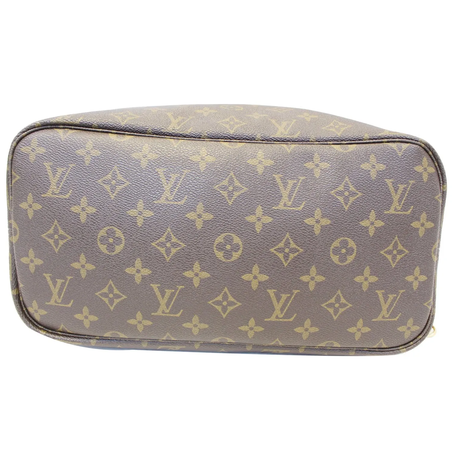 LOUIS VUITTON Neverfull MM Monogram Canvas Tote Bag Brown/Yellow