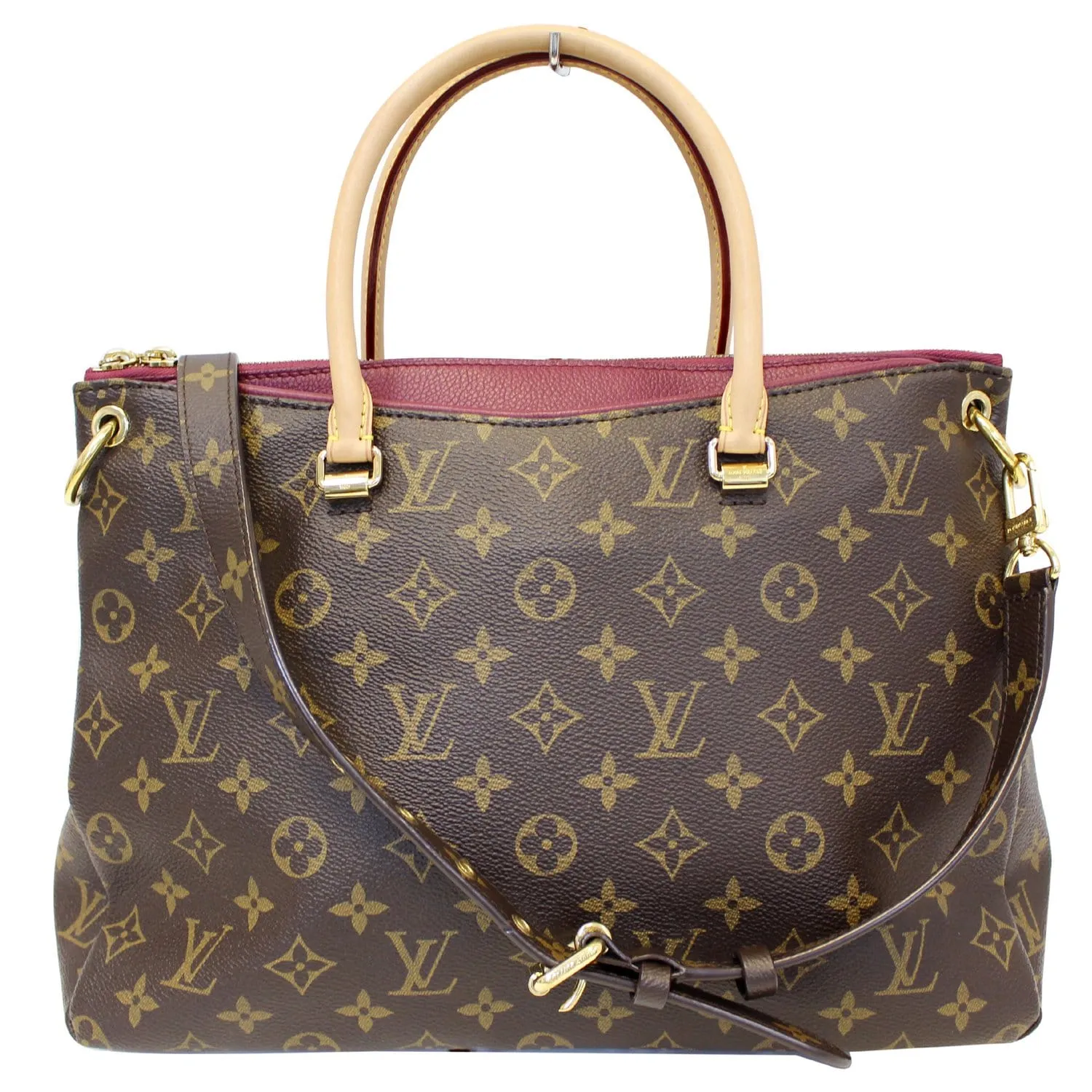 LOUIS VUITTON Pallas Monogram Canvas 2Way Shoulder Bag Brown