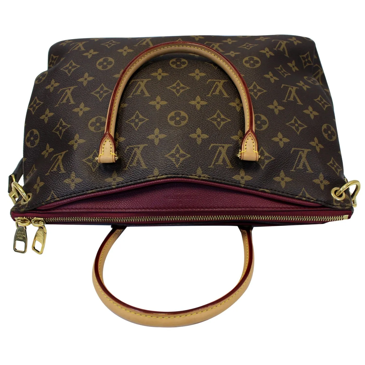 LOUIS VUITTON Pallas Monogram Canvas 2Way Shoulder Bag Brown