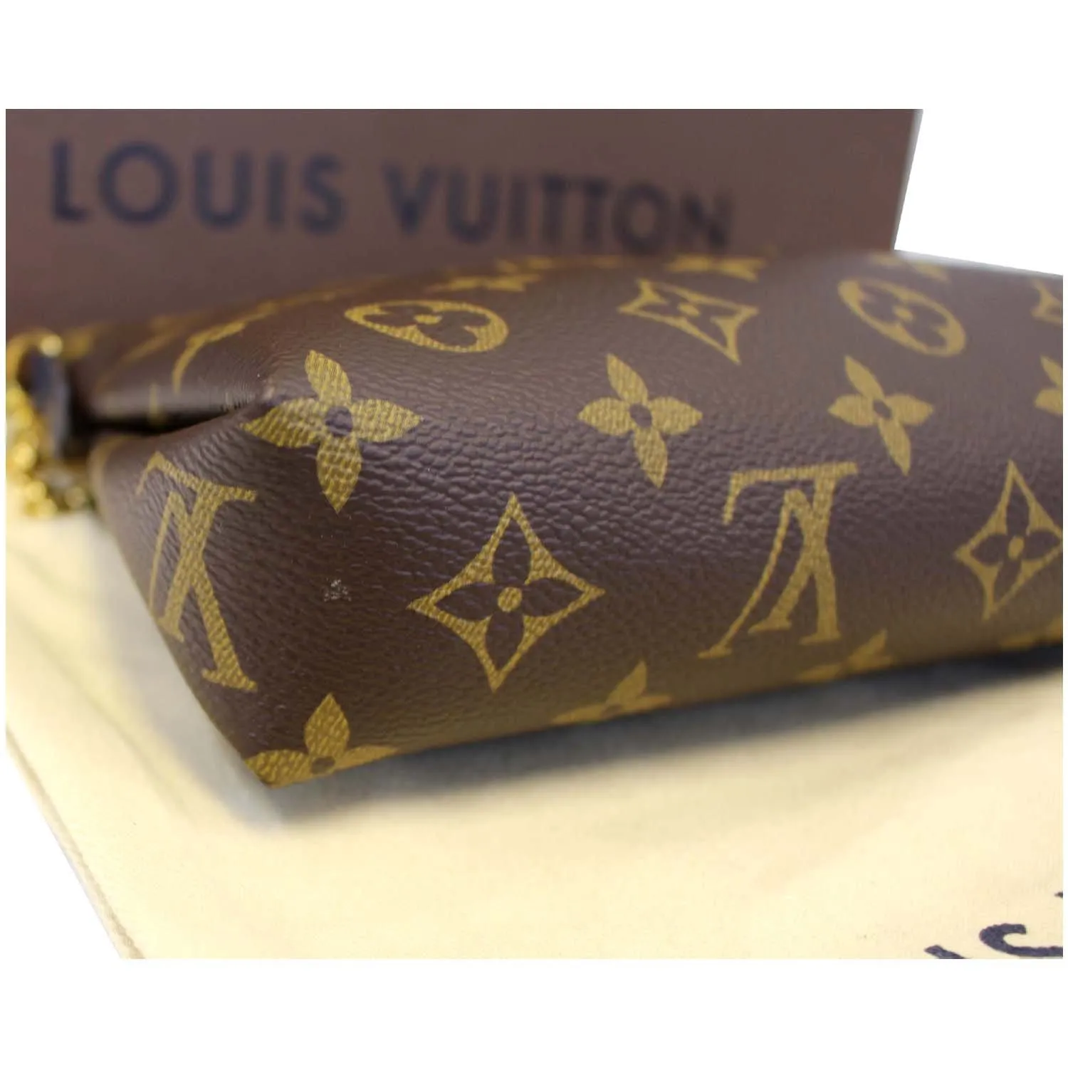 LOUIS VUITTON Pallas Monogram Canvas Clutch Crossbody Bag