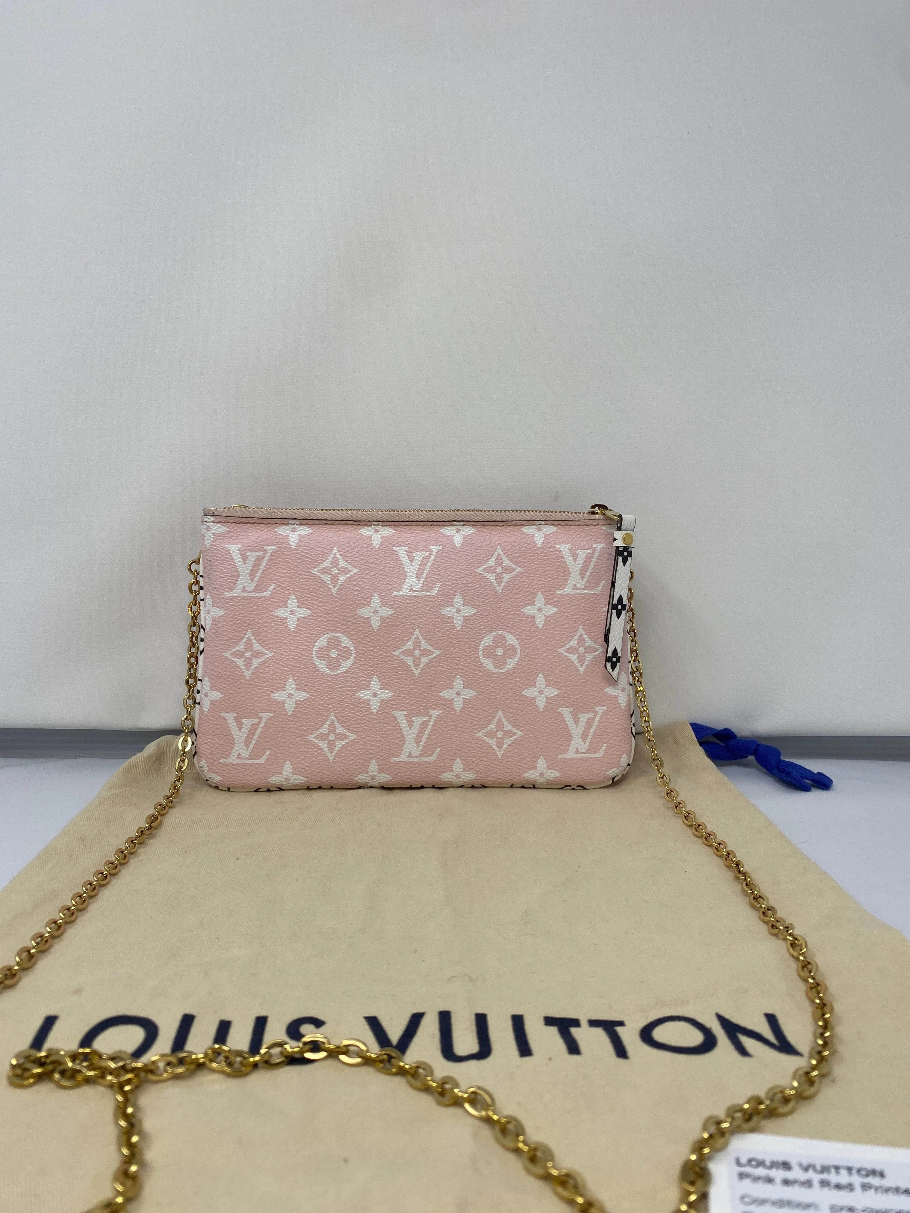 Louis Vuitton Pink and Red Printed Double Pouch Crossbody