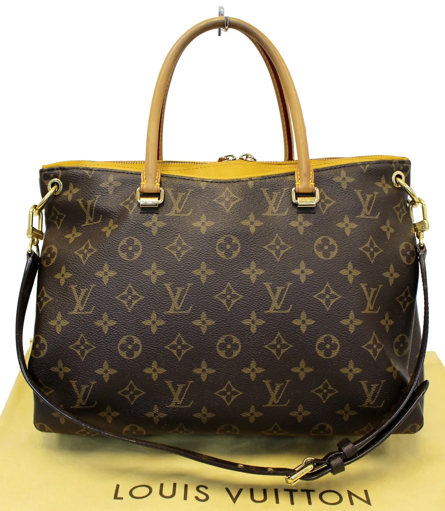 LOUIS VUITTON Safran Monogram Canvas Pallas 2Way Shoulder Bag