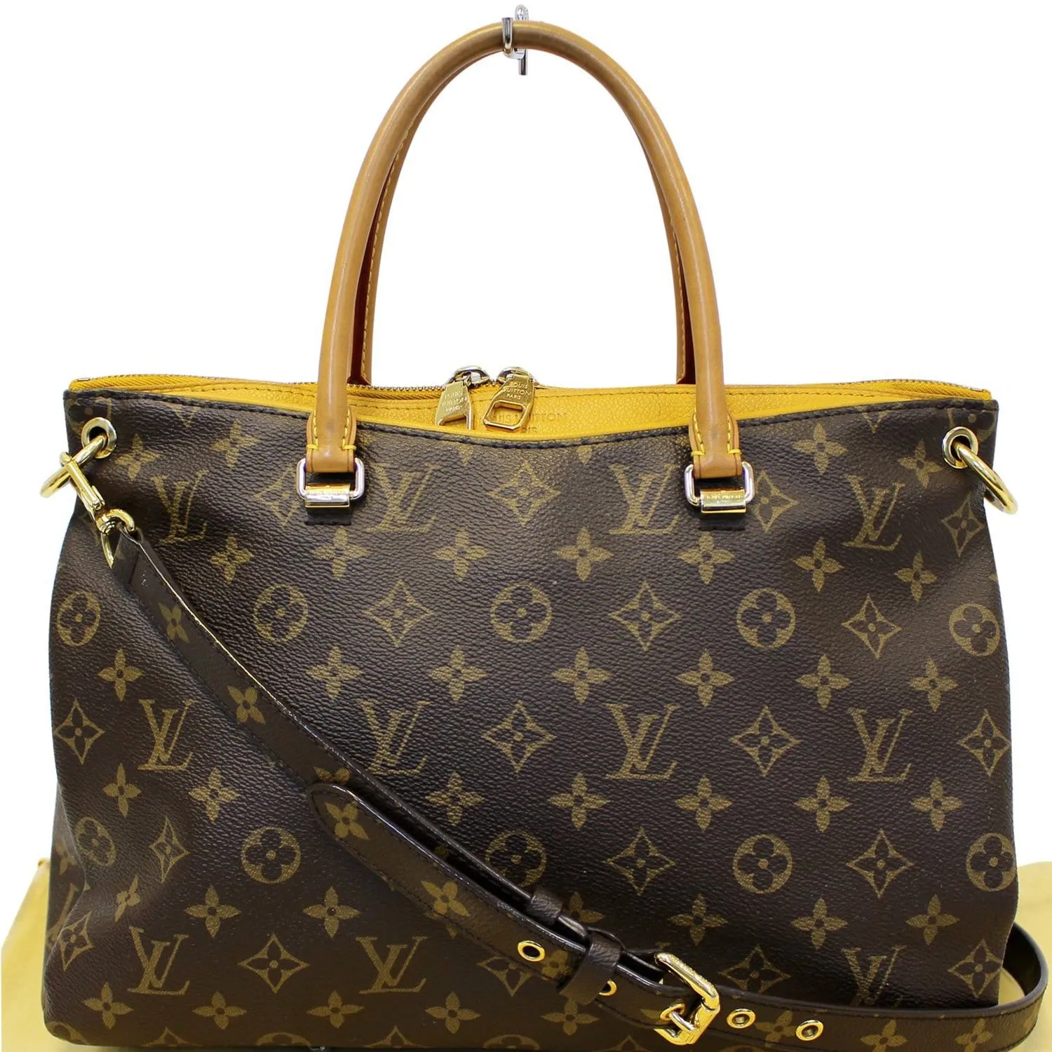 LOUIS VUITTON Safran Monogram Canvas Pallas 2Way Shoulder Bag