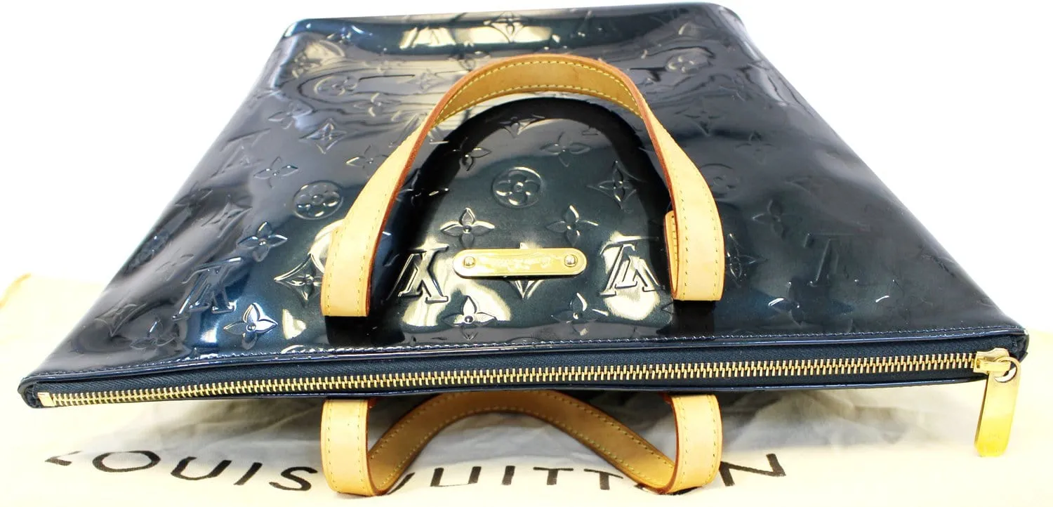 LOUIS VUITTON Used Tote Bag Blue Nuit Monogram Vernis Bellevue PM