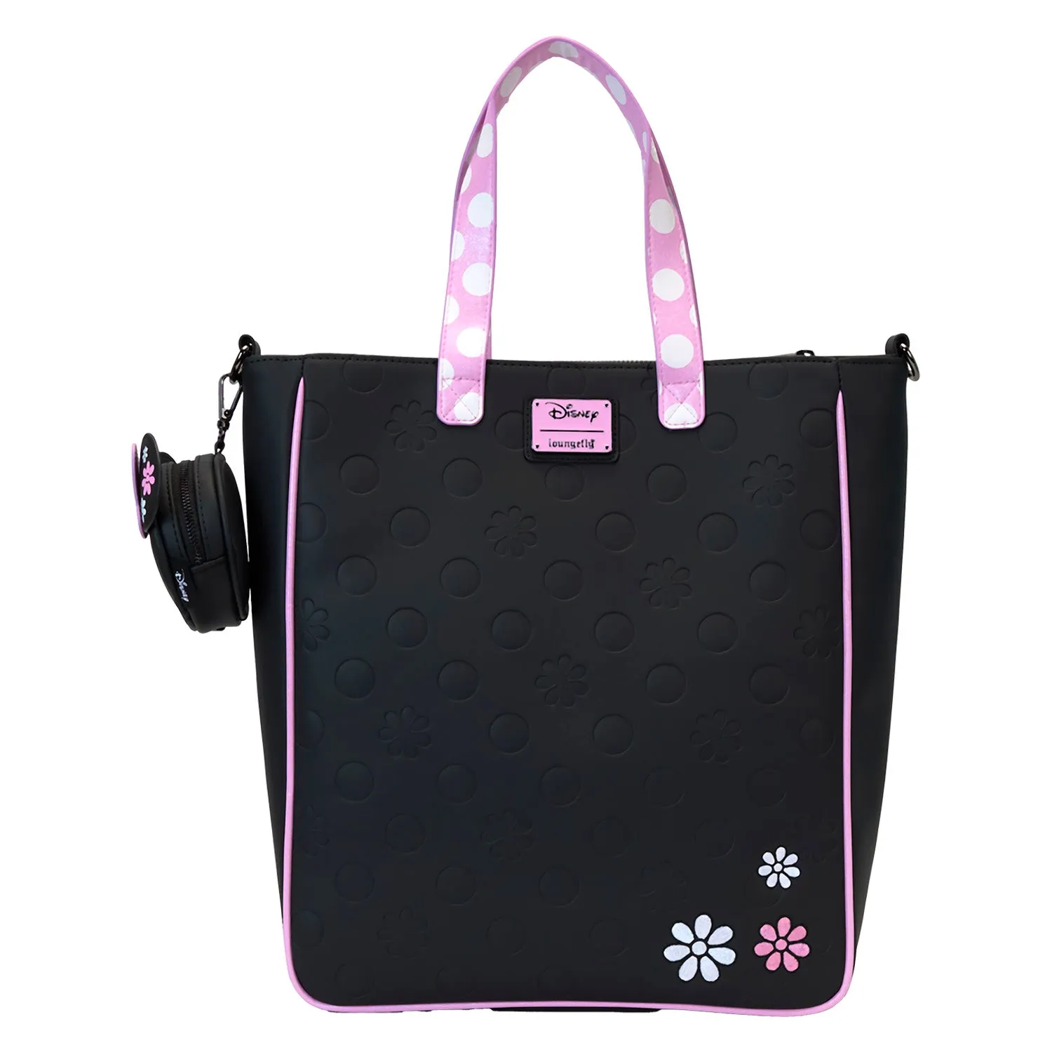 Loungefly Disney Minnie Floral Rock The Dots Tote With Coin Purse