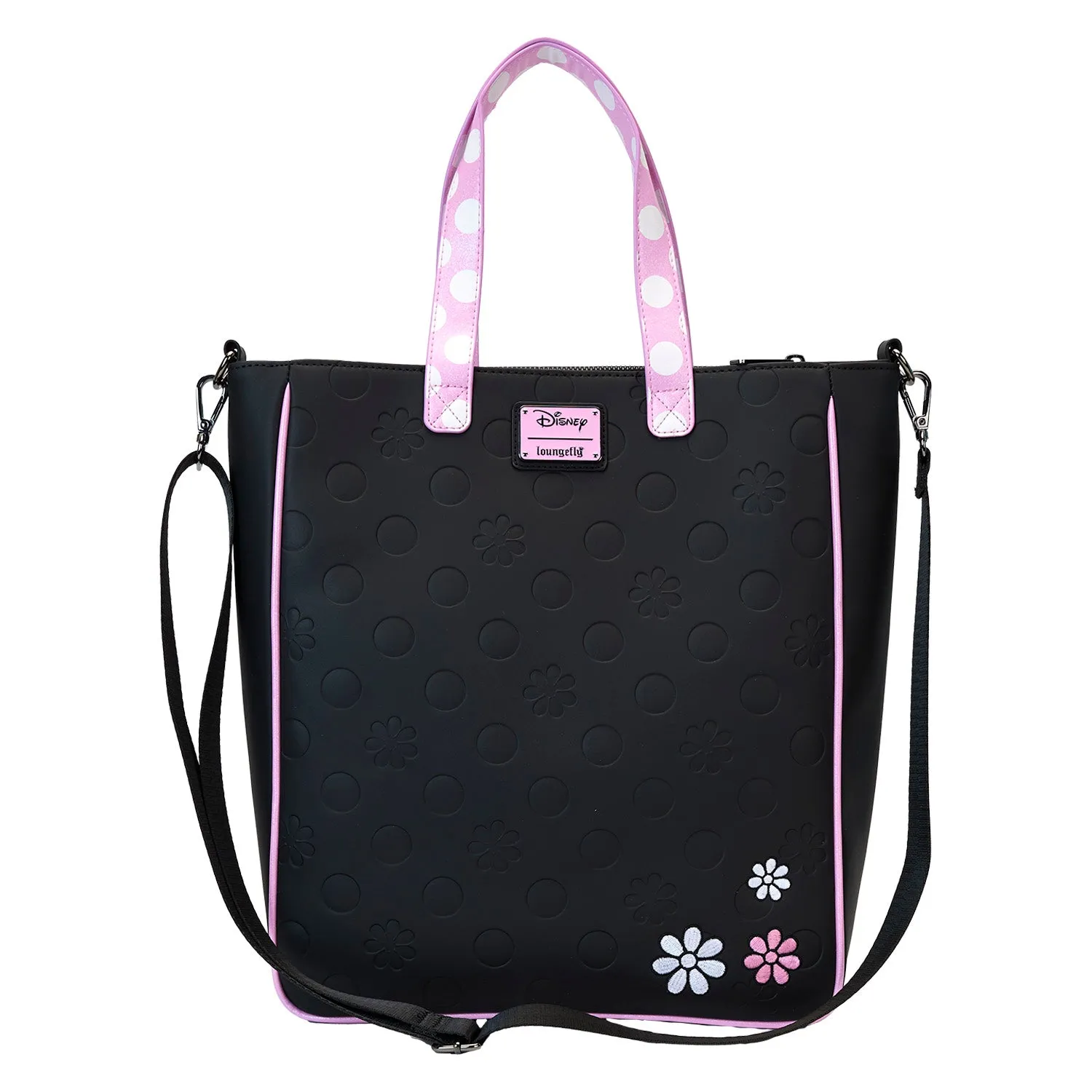 Loungefly Disney Minnie Floral Rock The Dots Tote With Coin Purse