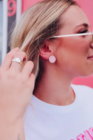 Lourdes Stud Earrings - Bubblegum Pink