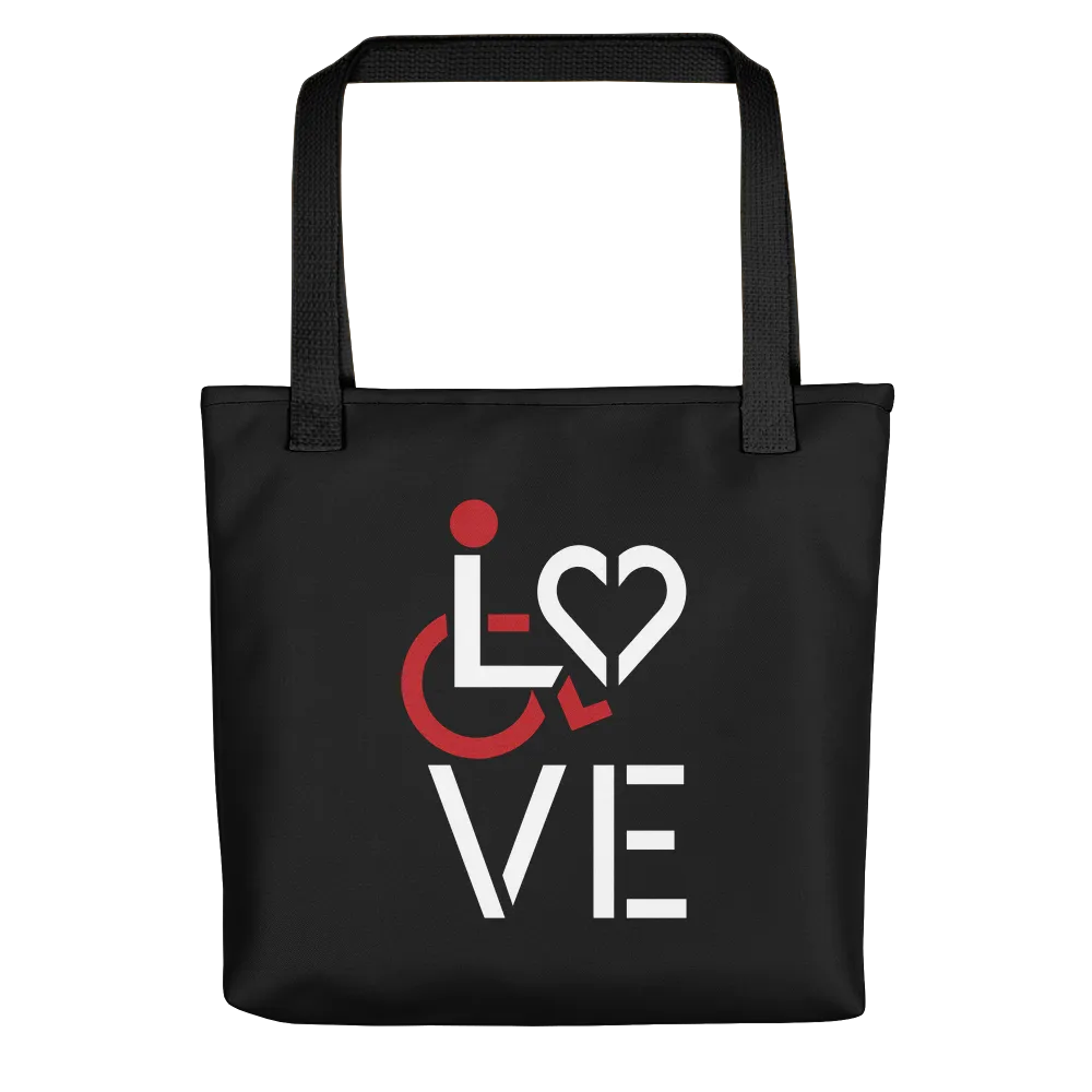 LOVE (for the Special Needs Community) Tote Bag Stacked Design 1 of 3